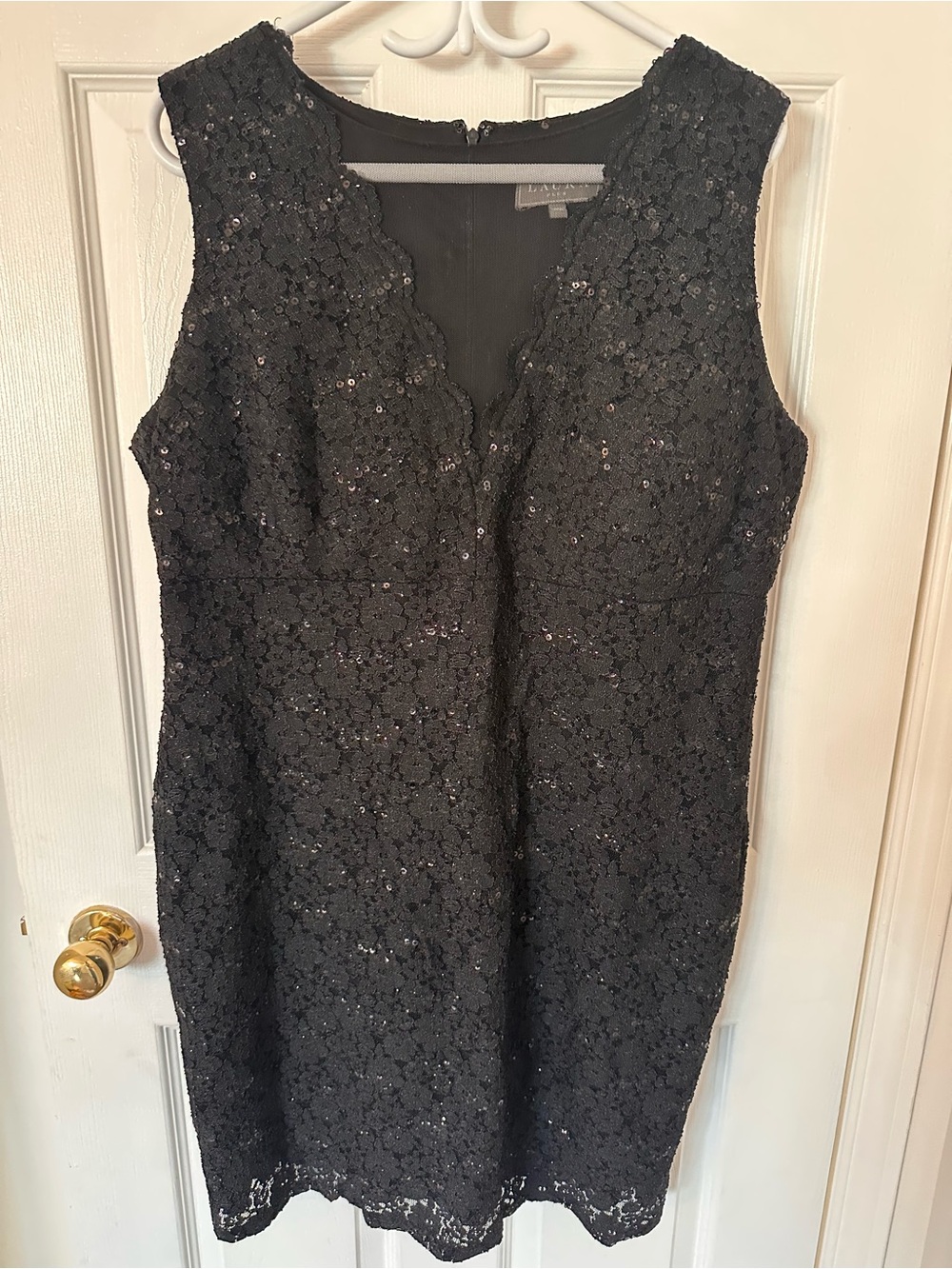 Black Lace Sequin Mini Dress - Classic Evening Style Laura Plus Size 18